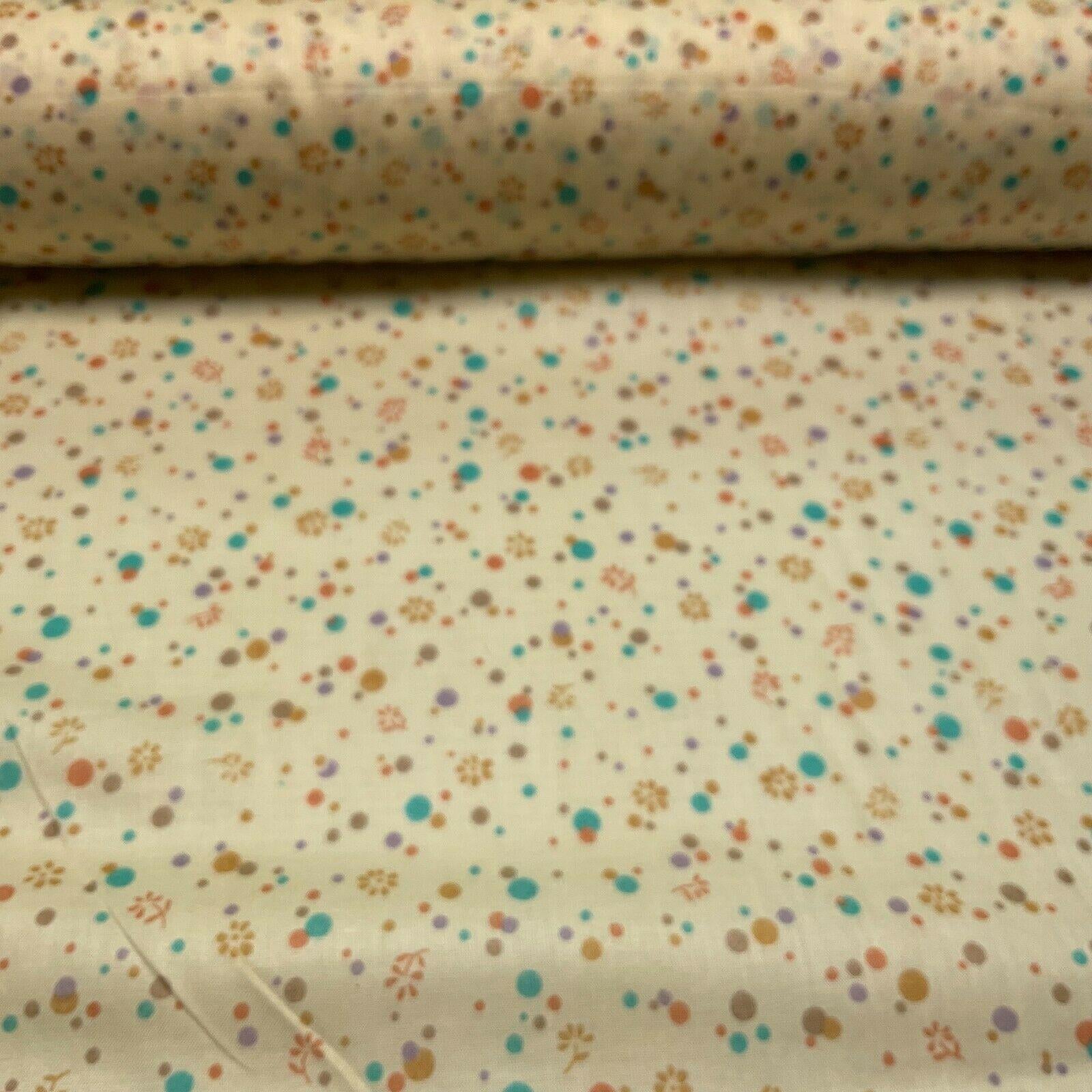 Cotton Lawn Summer small Floral dot Printed Dress fabric 111cm wide M1595