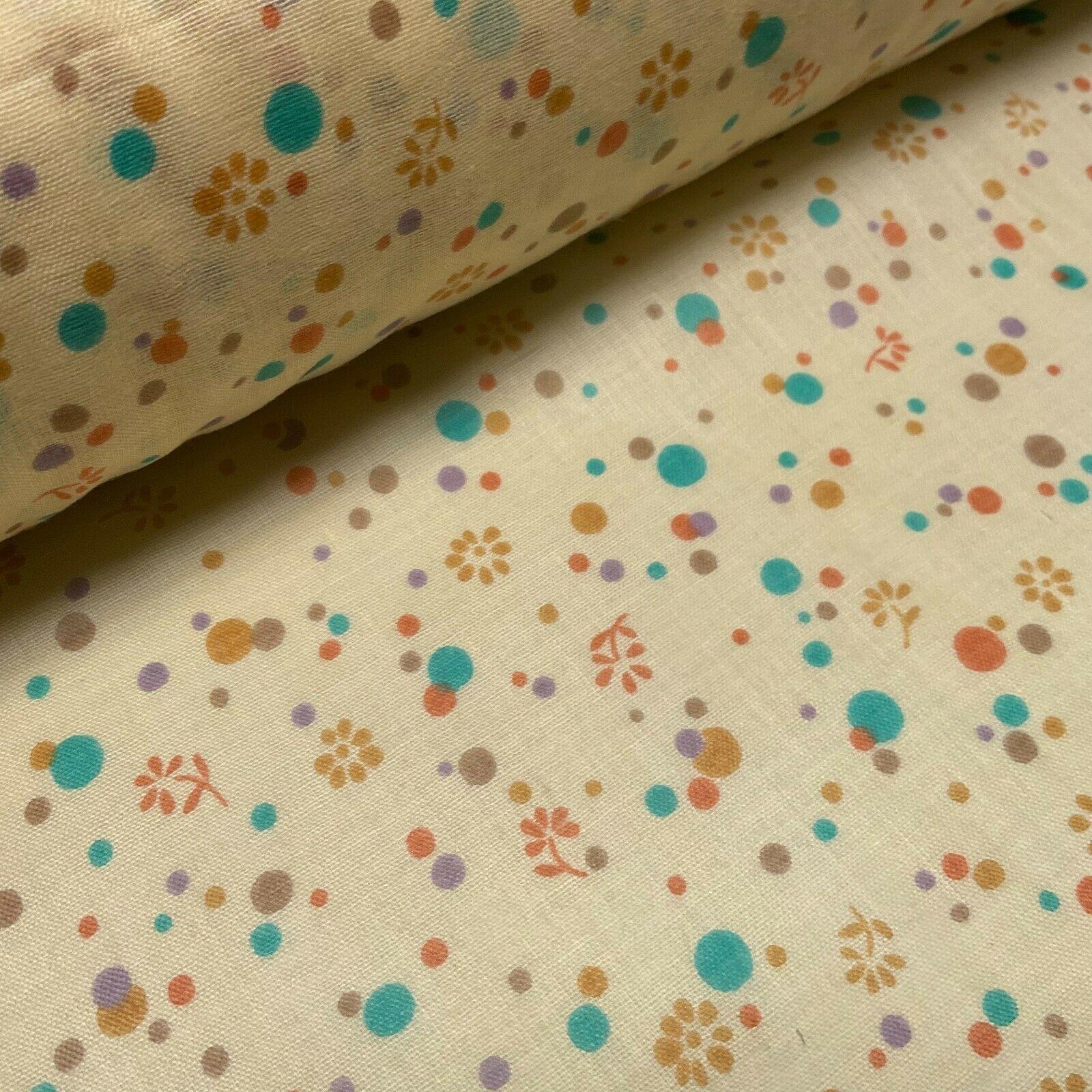 Cotton Lawn Summer small Floral dot Printed Dress fabric 111cm wide M1595