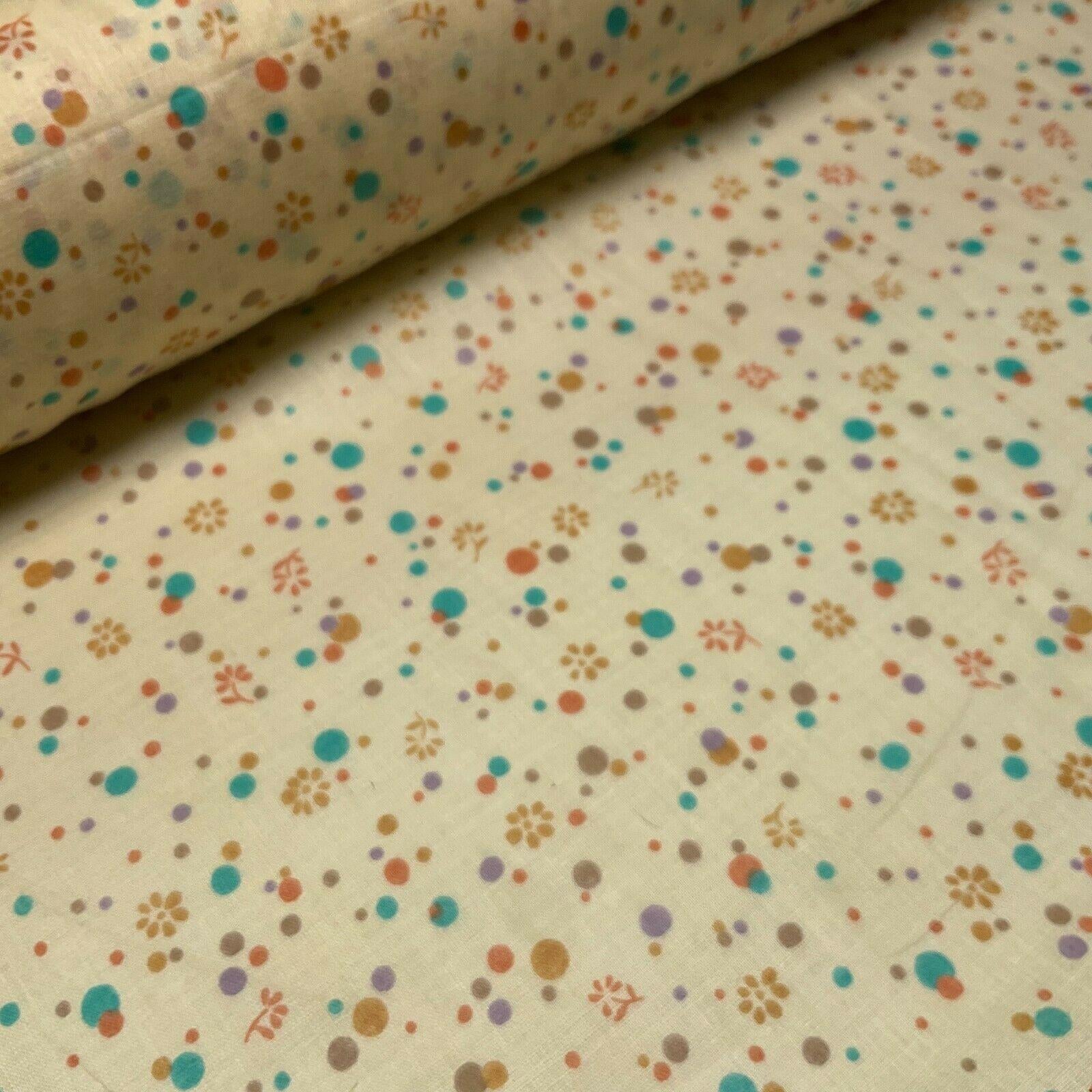 Cotton Lawn Summer small Floral dot Printed Dress fabric 111cm wide M1595