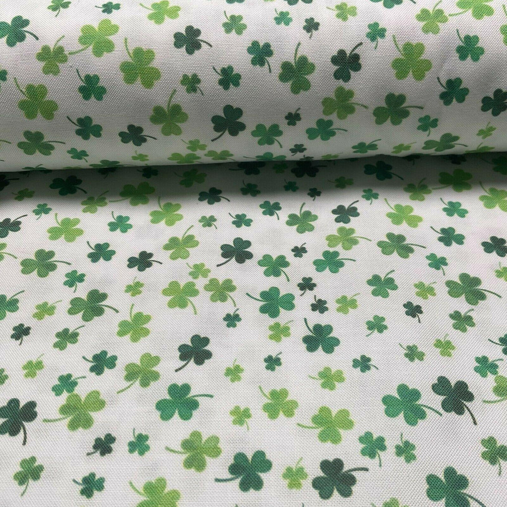 Irish Luck Shamrock St Patricks Day 100% Cotton Printed Fabric 114cm M1582