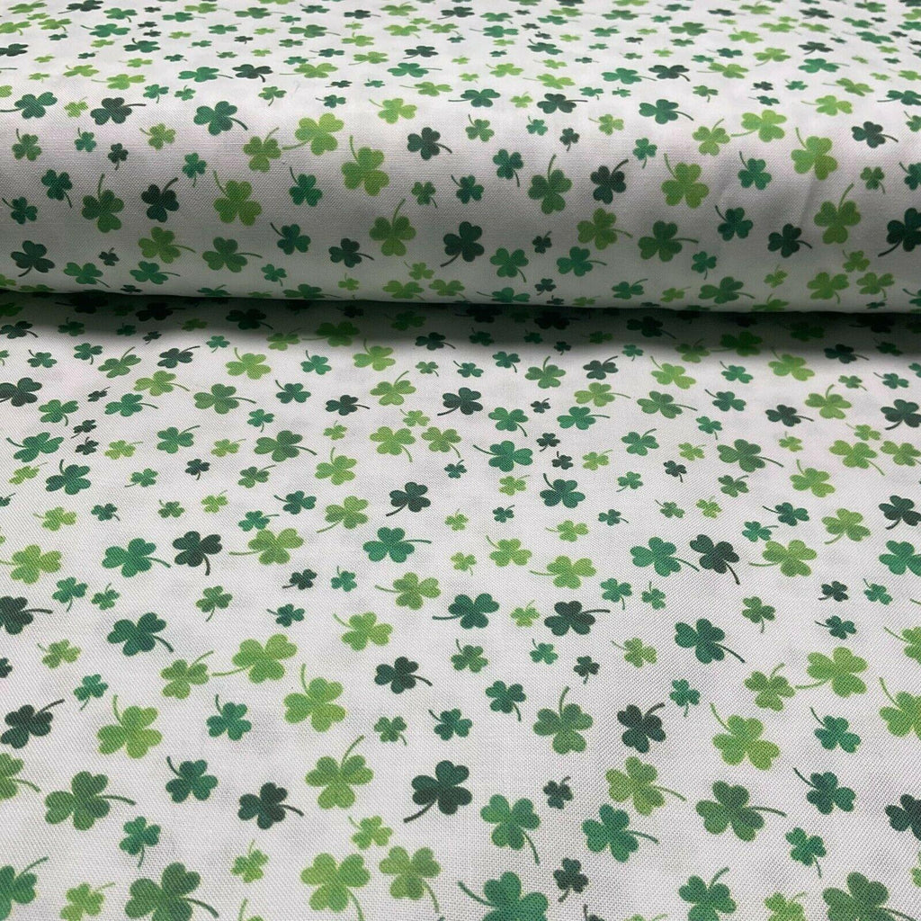 Irish Luck Shamrock St Patricks Day 100% Cotton Printed Fabric 114cm M1582