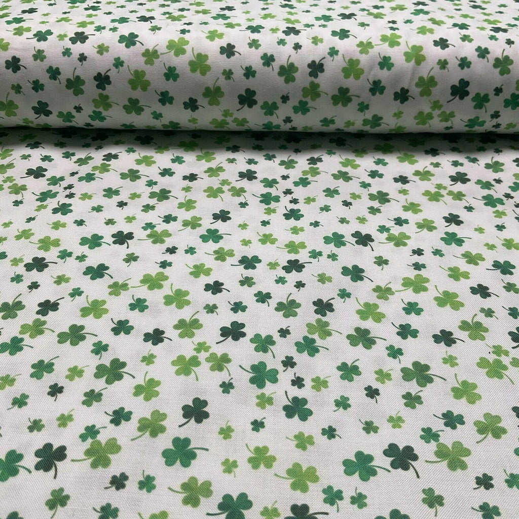 Irish Luck Shamrock St Patricks Day 100% Cotton Printed Fabric 114cm M1582