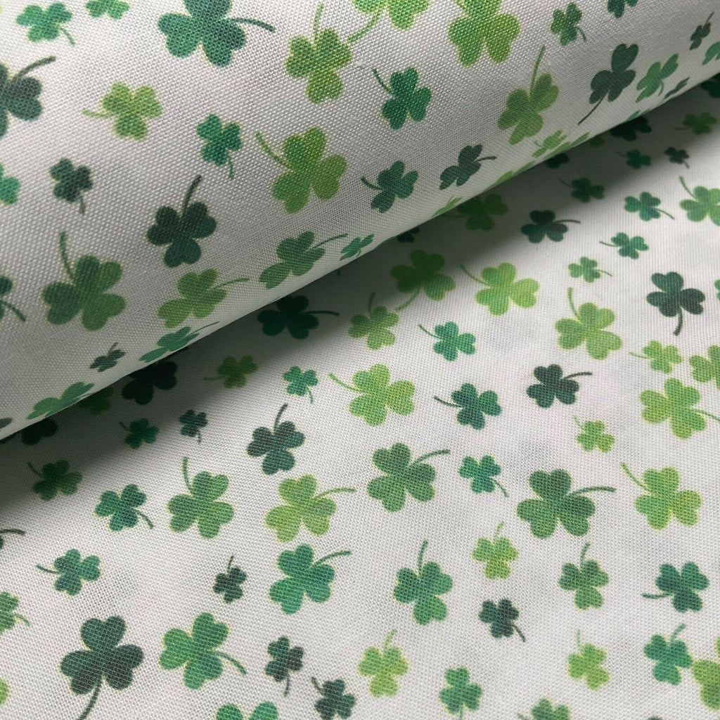 Irish Luck Shamrock St Patricks Day 100% Cotton Printed Fabric 114cm M1582