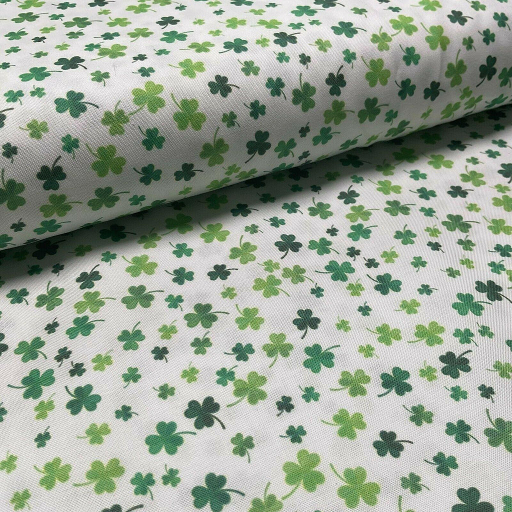 Irish Luck Shamrock St Patricks Day 100% Cotton Printed Fabric 114cm M1582