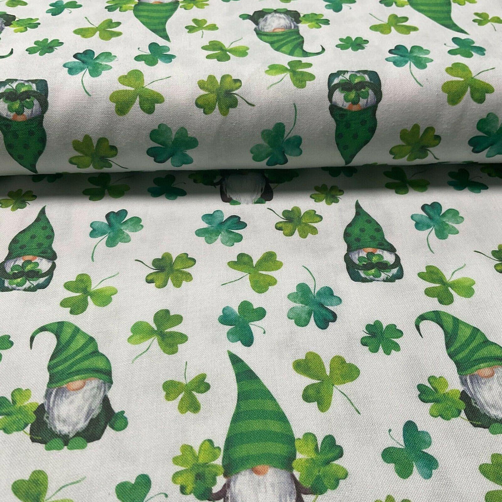 Irish Luck Shamrock St Patricks Day 100% Cotton Printed Fabric 114cm M1582