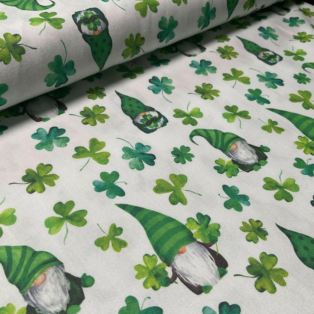 Irish Luck Shamrock St Patricks Day 100% Cotton Printed Fabric 114cm M1582