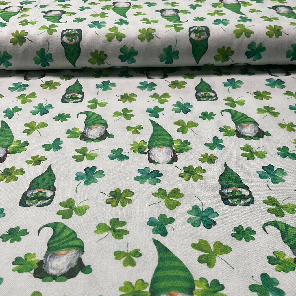 Irish Luck Shamrock St Patricks Day 100% Cotton Printed Fabric 114cm M1582