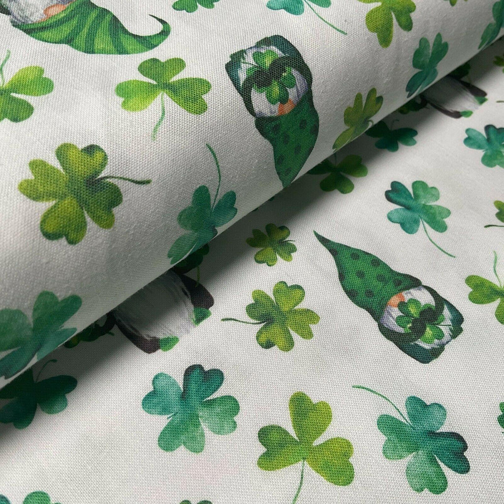 Irish Luck Shamrock St Patricks Day 100% Cotton Printed Fabric 114cm M1582