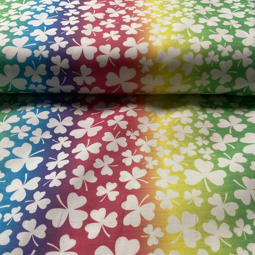 Irish Luck Shamrock St Patricks Day 100% Cotton Printed Fabric 114cm M1582