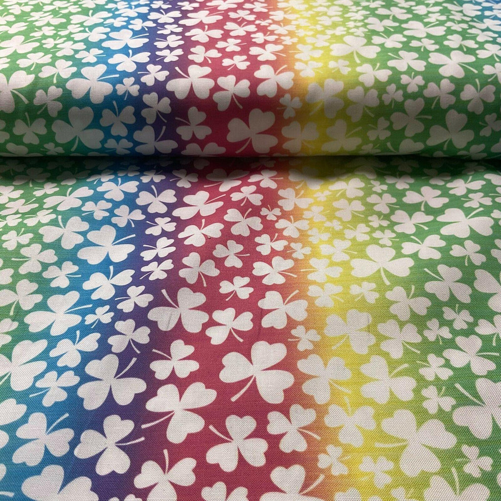 Irish Luck Shamrock St Patricks Day 100% Cotton Printed Fabric 114cm M1582