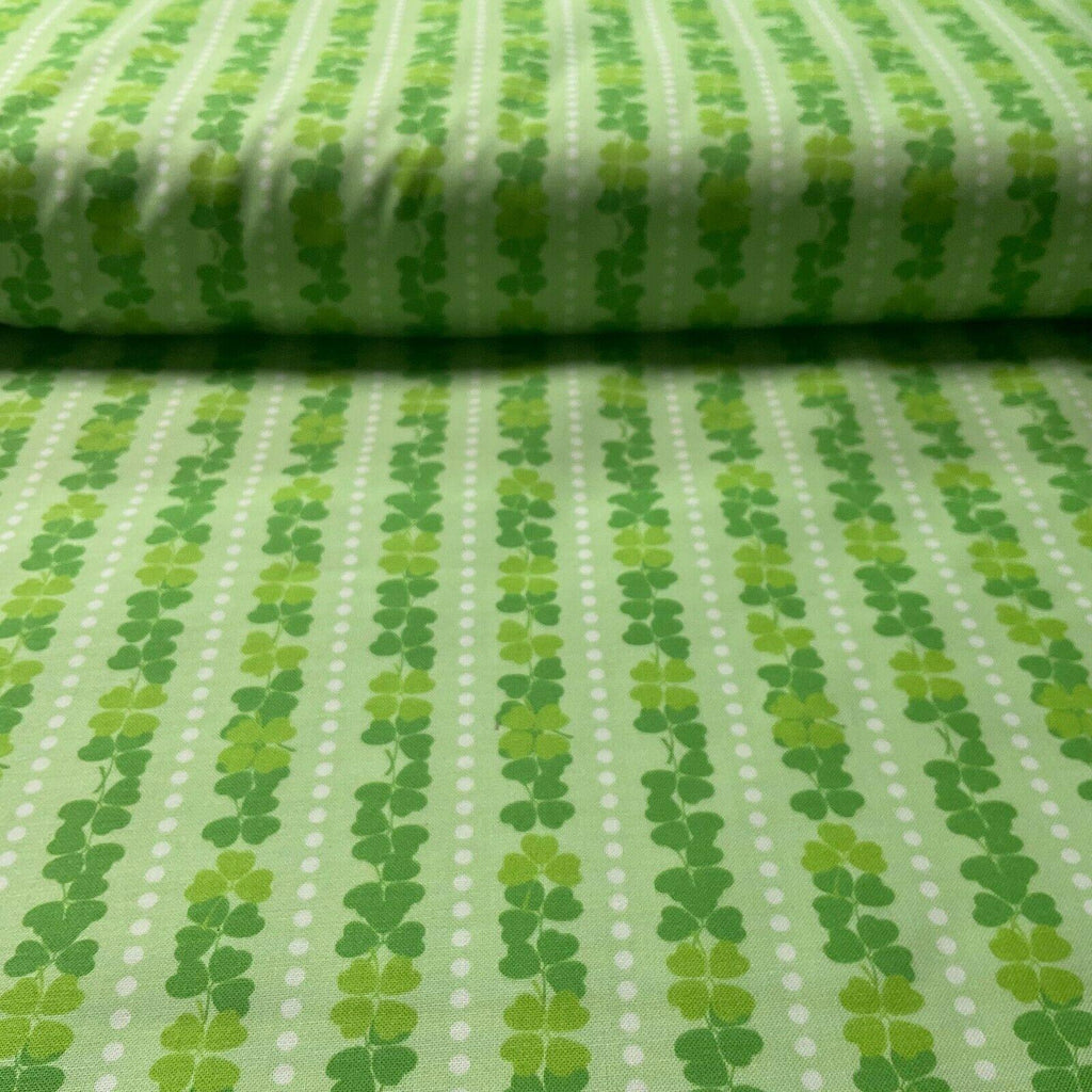 Irish Luck Shamrock St Patricks Day 100% Cotton Printed Fabric 114cm M1582