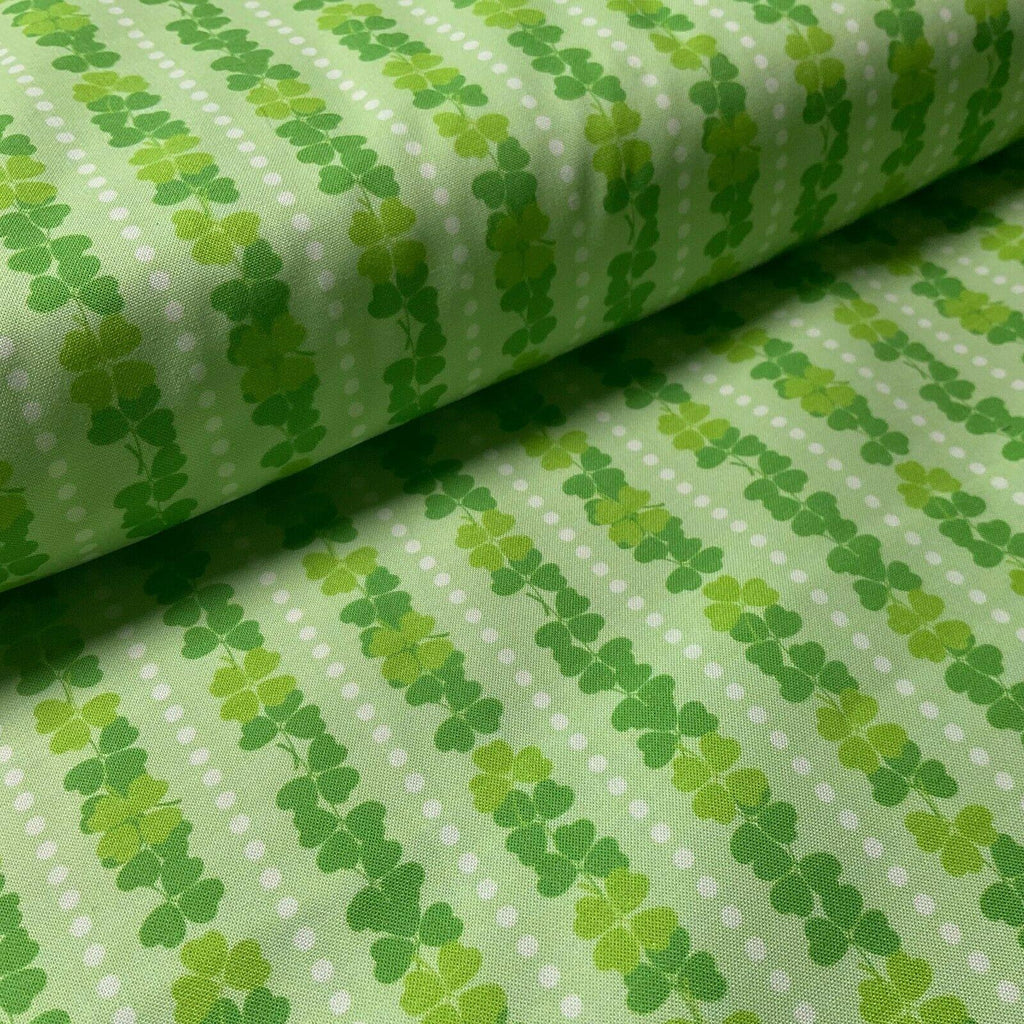 Irish Luck Shamrock St Patricks Day 100% Cotton Printed Fabric 114cm M1582