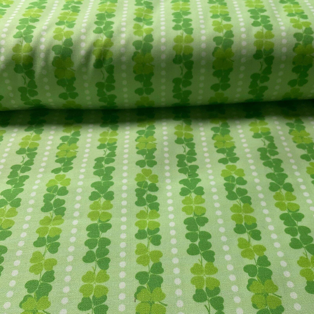 Irish Luck Shamrock St Patricks Day 100% Cotton Printed Fabric 114cm M1582