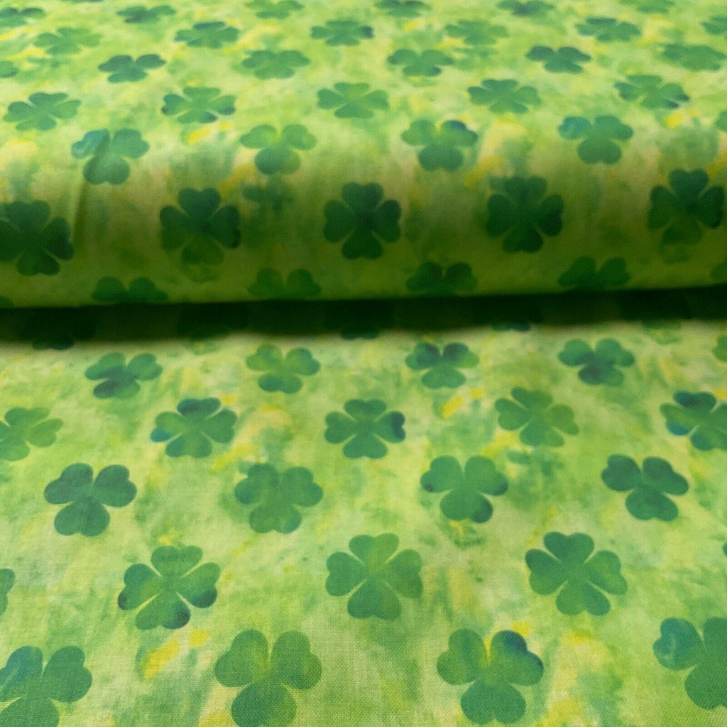 Irish Luck Shamrock St Patricks Day 100% Cotton Printed Fabric 114cm M1582