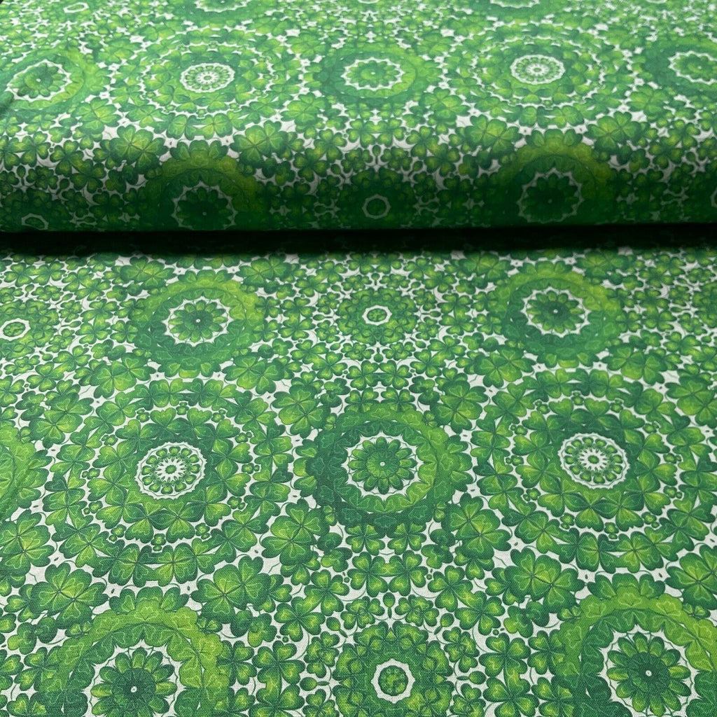 Irish Luck Shamrock St Patricks Day 100% Cotton Printed Fabric 114cm M1582