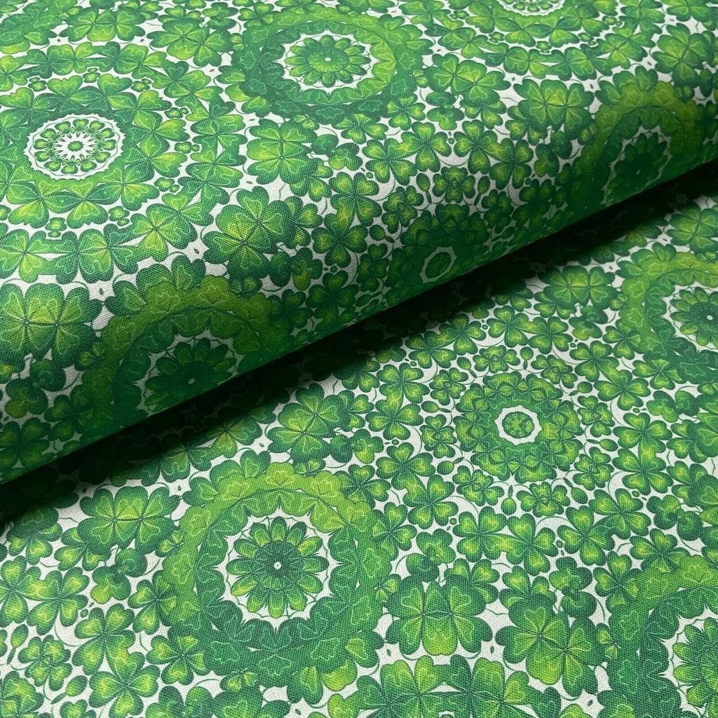 Irish Luck Shamrock St Patricks Day 100% Cotton Printed Fabric 114cm M1582