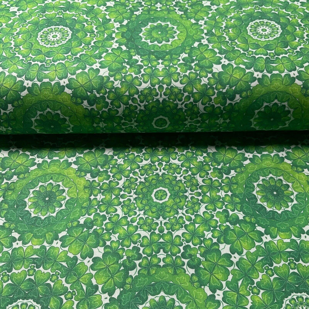 Irish Luck Shamrock St Patricks Day 100% Cotton Printed Fabric 114cm M1582