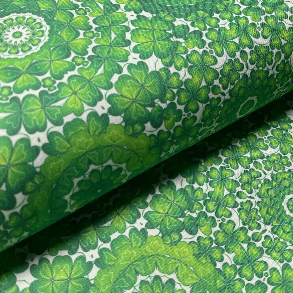 Irish Luck Shamrock St Patricks Day 100% Cotton Printed Fabric 114cm M1582