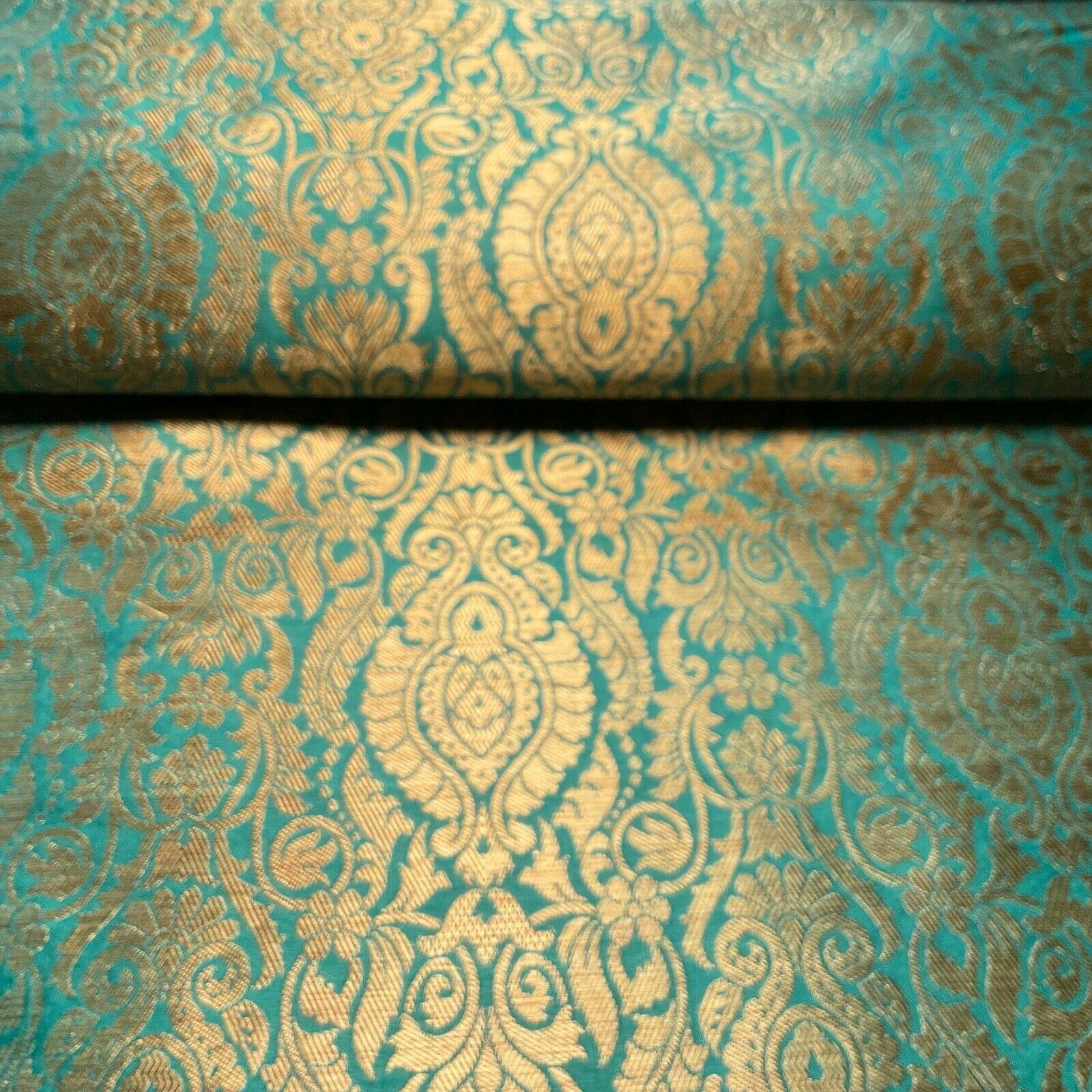 Ornamental Damask Brocade Wedding Banarsi Fabric 147 cm wide  M1567