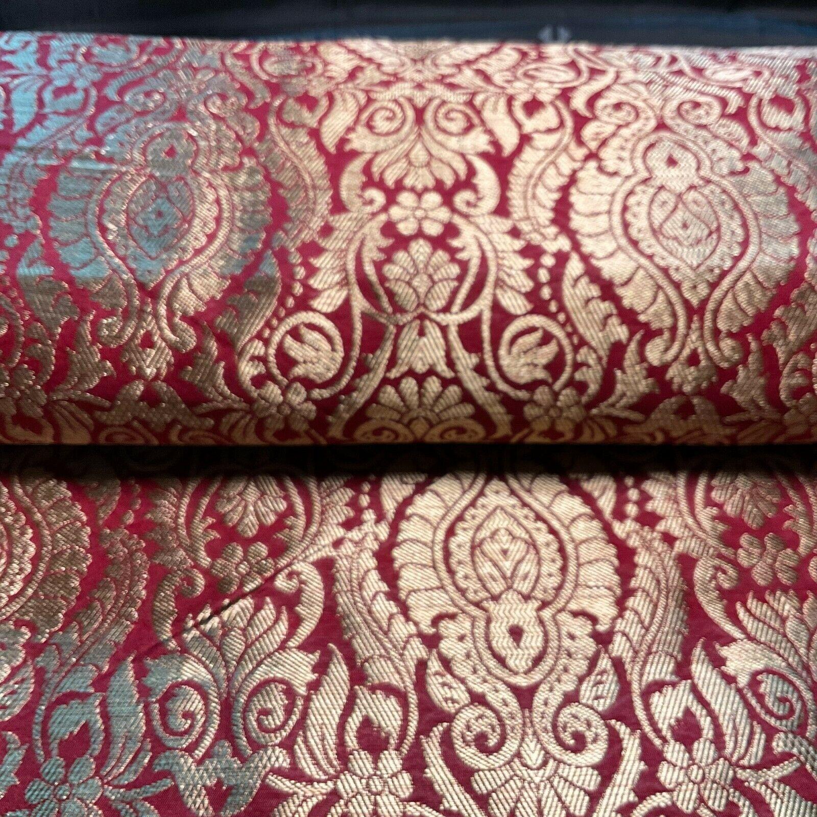 Ornamental Damask Brocade Wedding Banarsi Fabric 147 cm wide  M1567