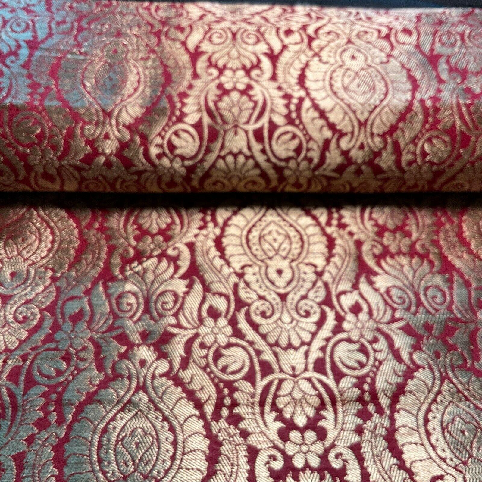 Ornamental Damask Brocade Wedding Banarsi Fabric 147 cm wide  M1567