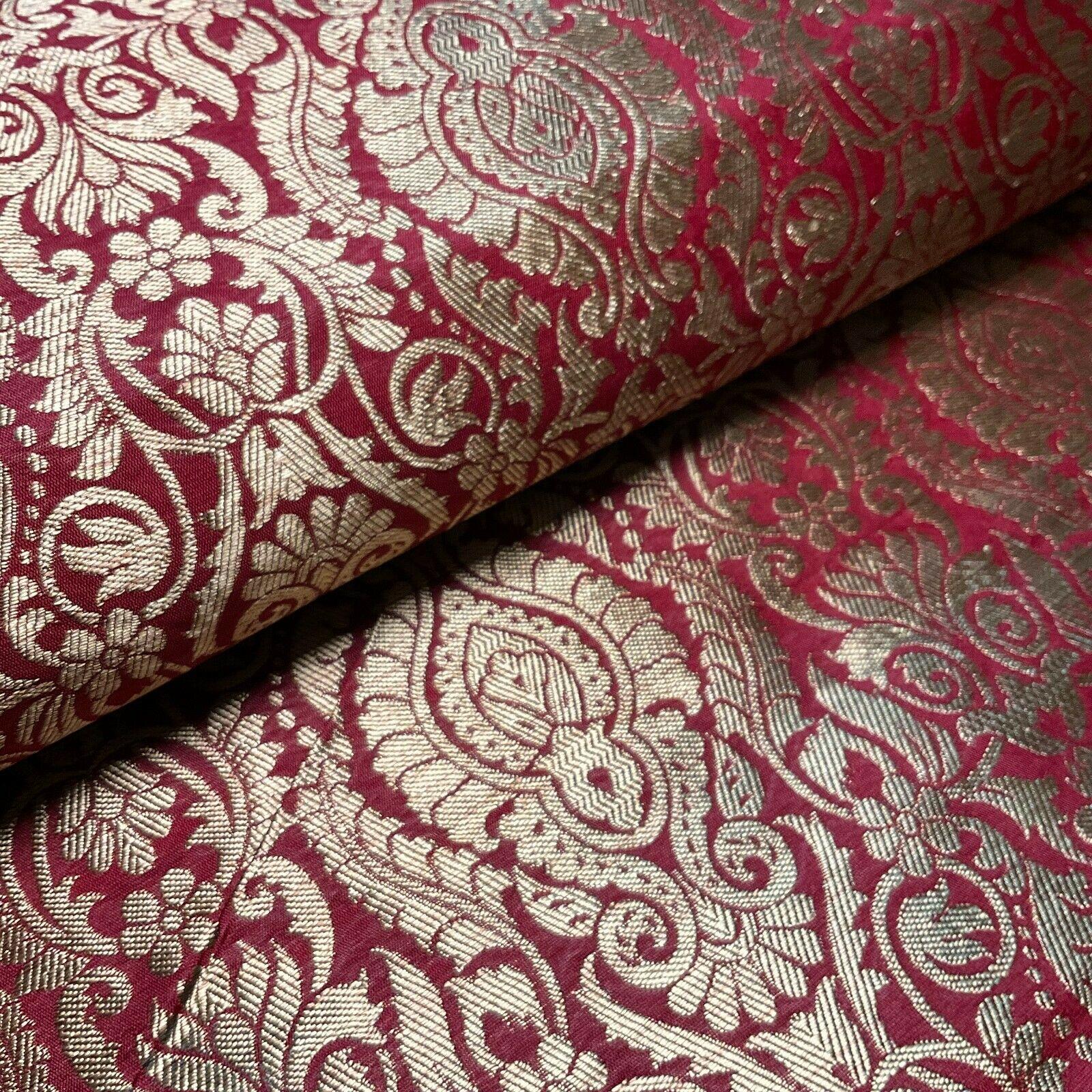 Ornamental Damask Brocade Wedding Banarsi Fabric 147 cm wide  M1567