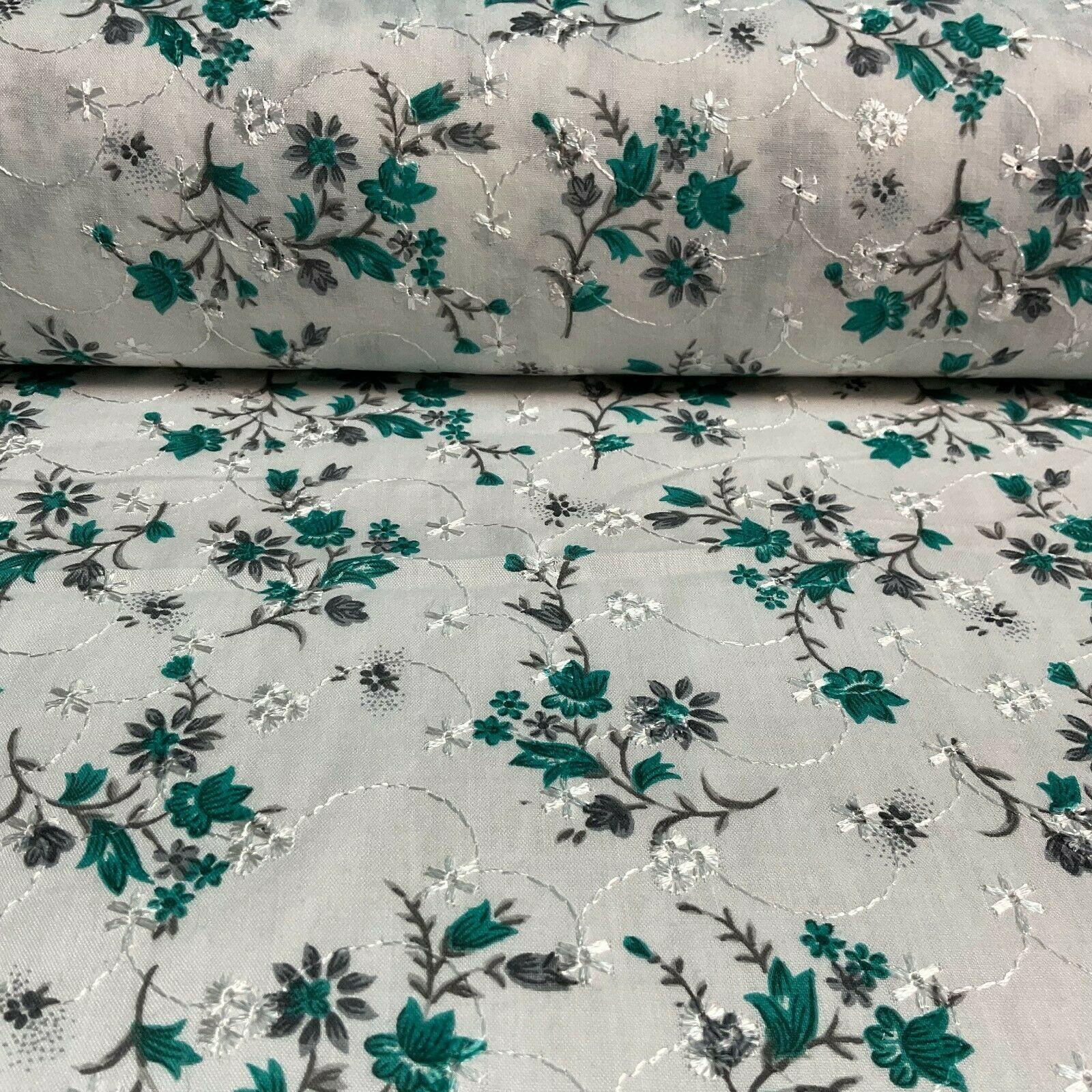 Broderie Anglaise floral Summer Floral Printed Dress fabric 100m wide M1569