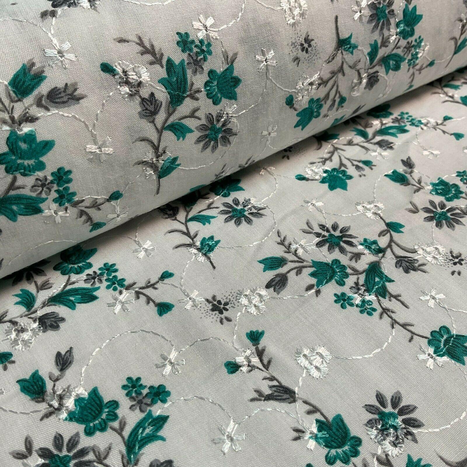 Broderie Anglaise floral Summer Floral Printed Dress fabric 100m wide M1569