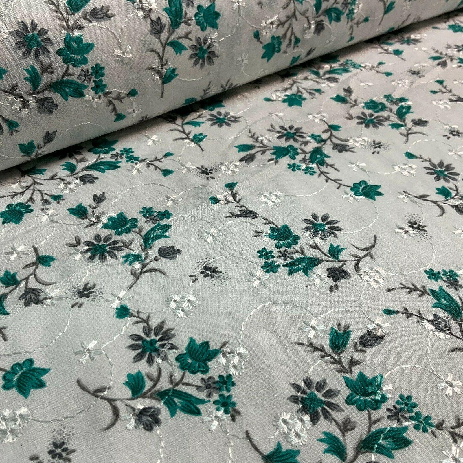 Broderie Anglaise floral Summer Floral Printed Dress fabric 100m wide M1569