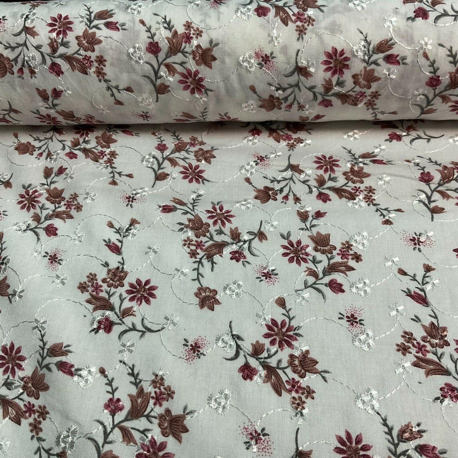 Broderie Anglaise floral Summer Floral Printed Dress fabric 100m wide M1569