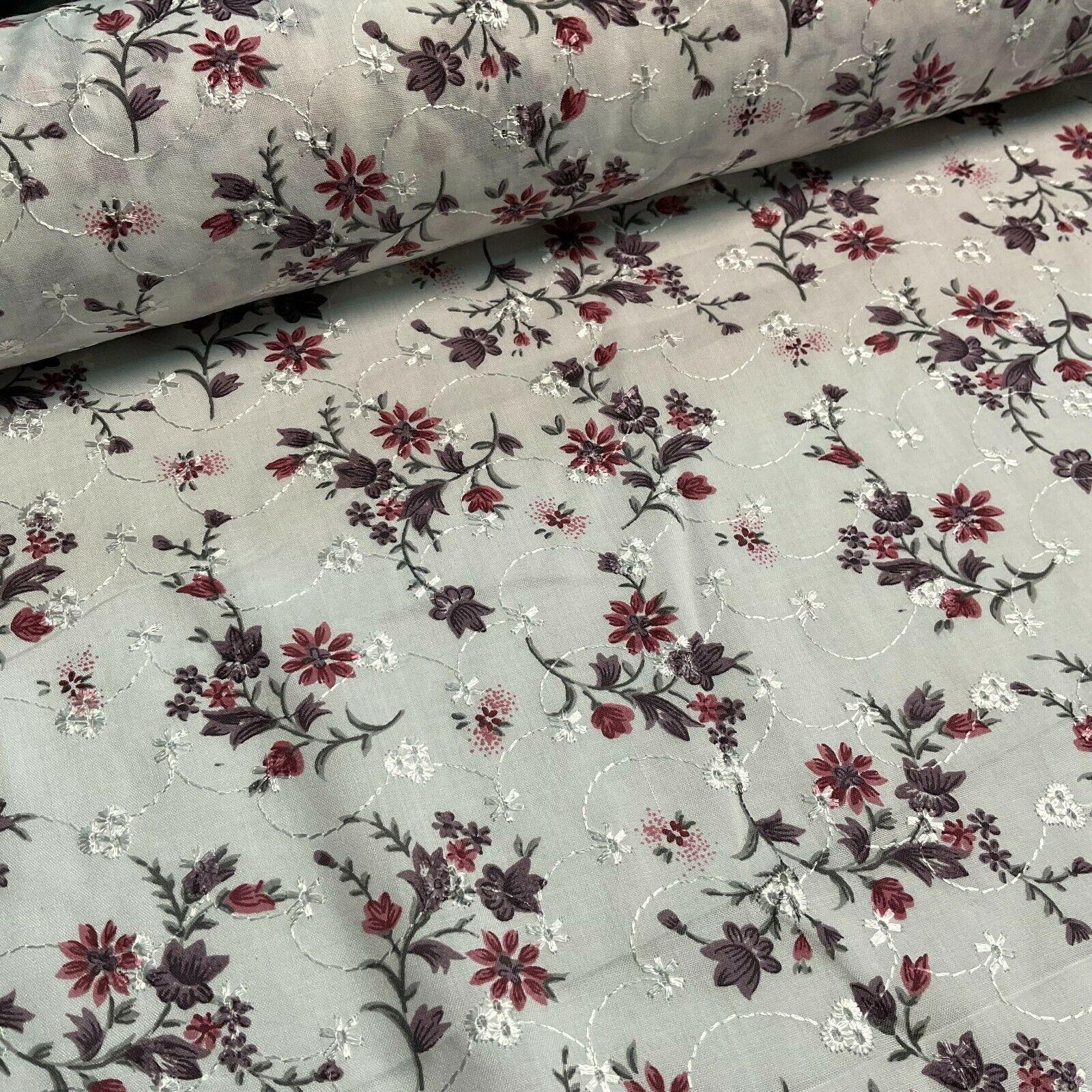 Broderie Anglaise floral Summer Floral Printed Dress fabric 100m wide M1569