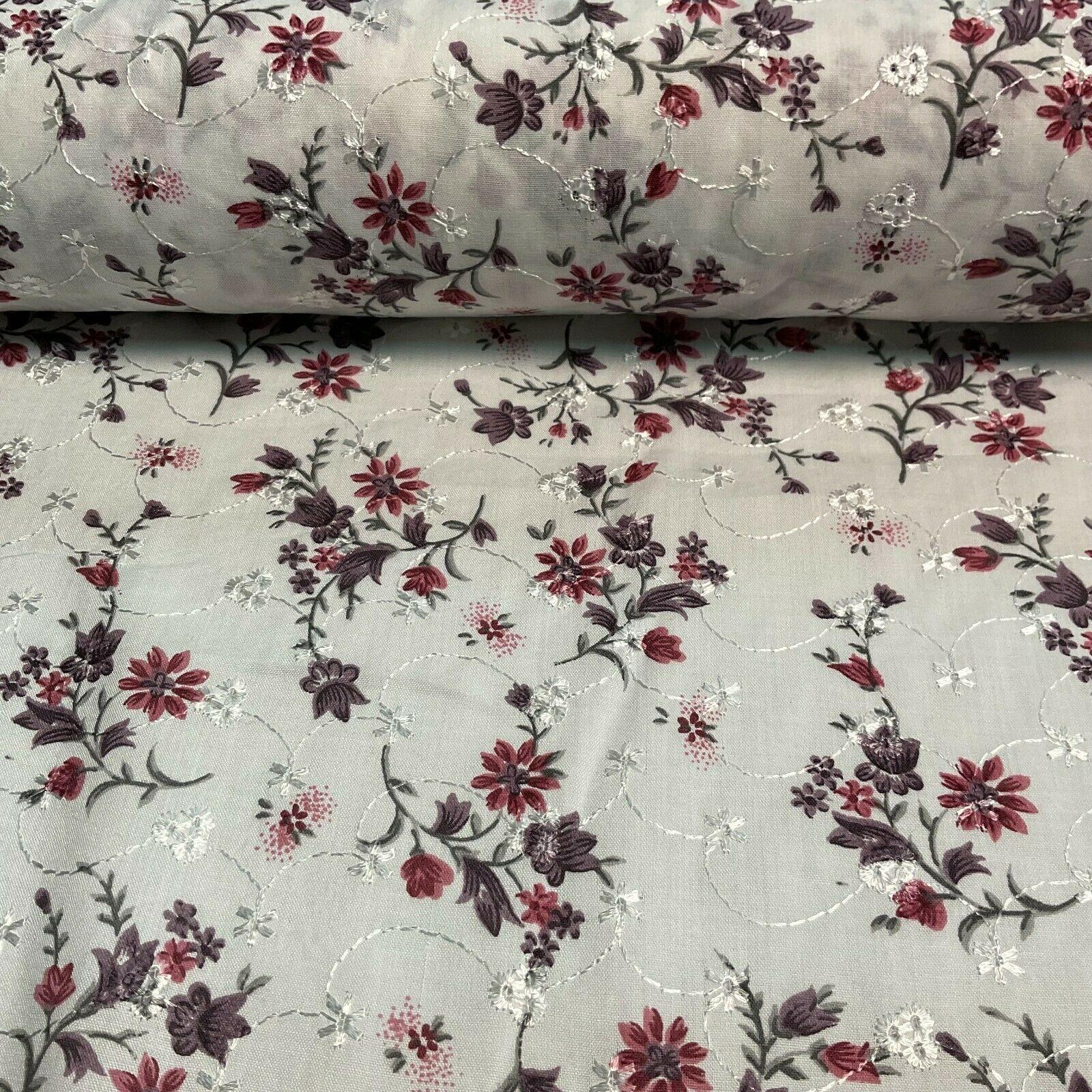 Broderie Anglaise floral Summer Floral Printed Dress fabric 100m wide M1569