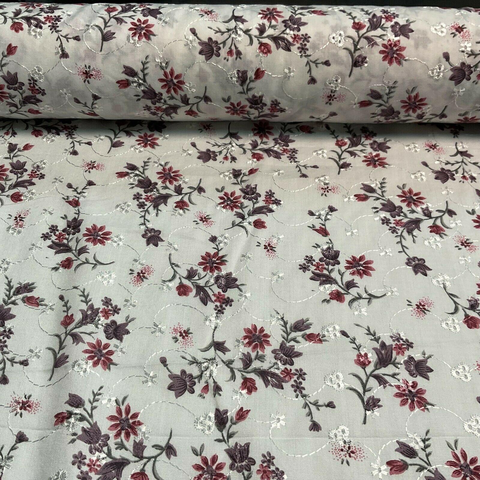 Broderie Anglaise floral Summer Floral Printed Dress fabric 100m wide M1569