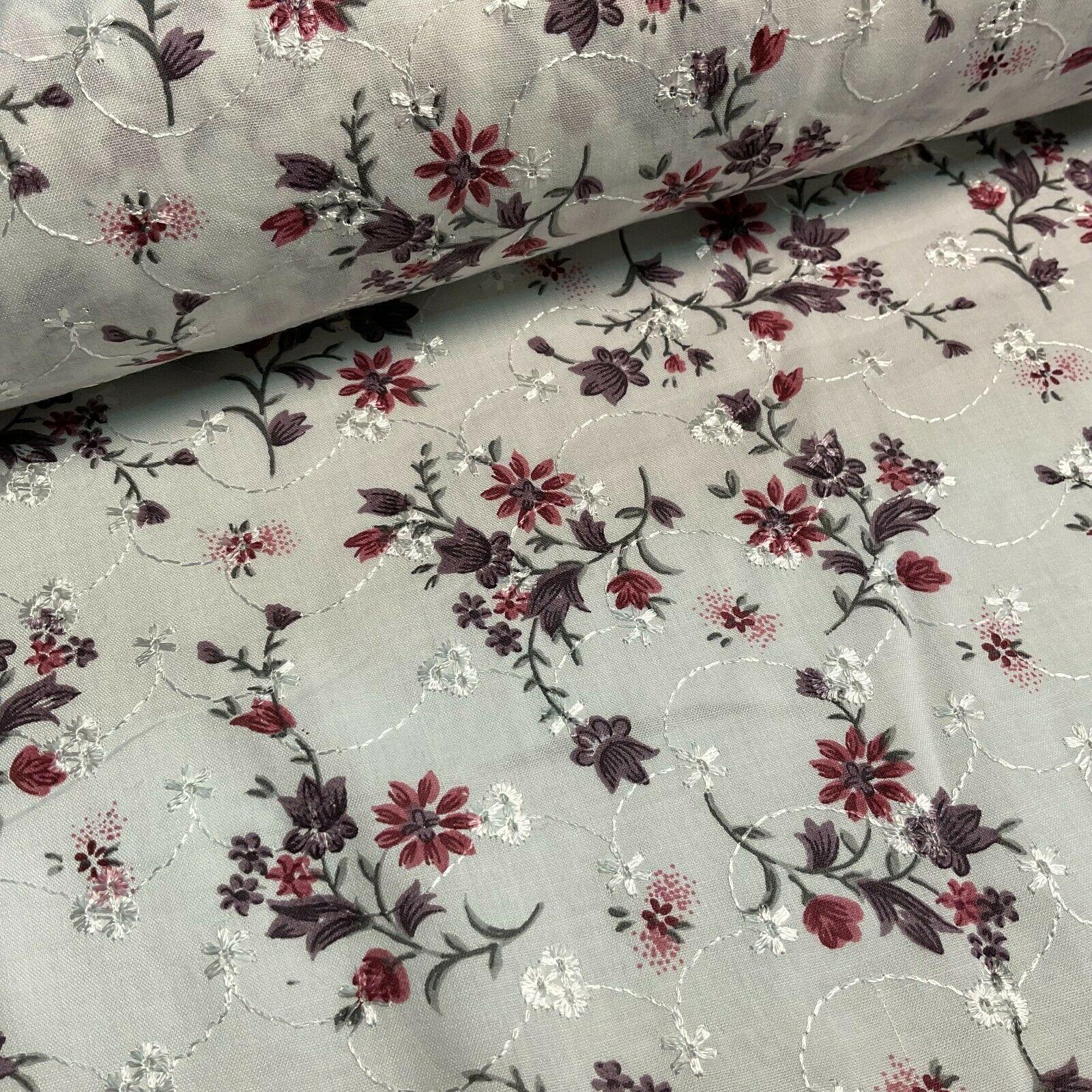 Broderie Anglaise floral Summer Floral Printed Dress fabric 100m wide M1569