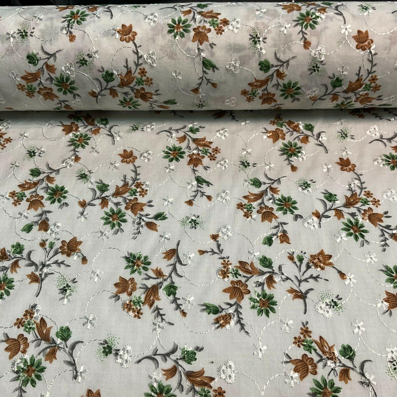 Broderie Anglaise floral Summer Floral Printed Dress fabric 100m wide M1569