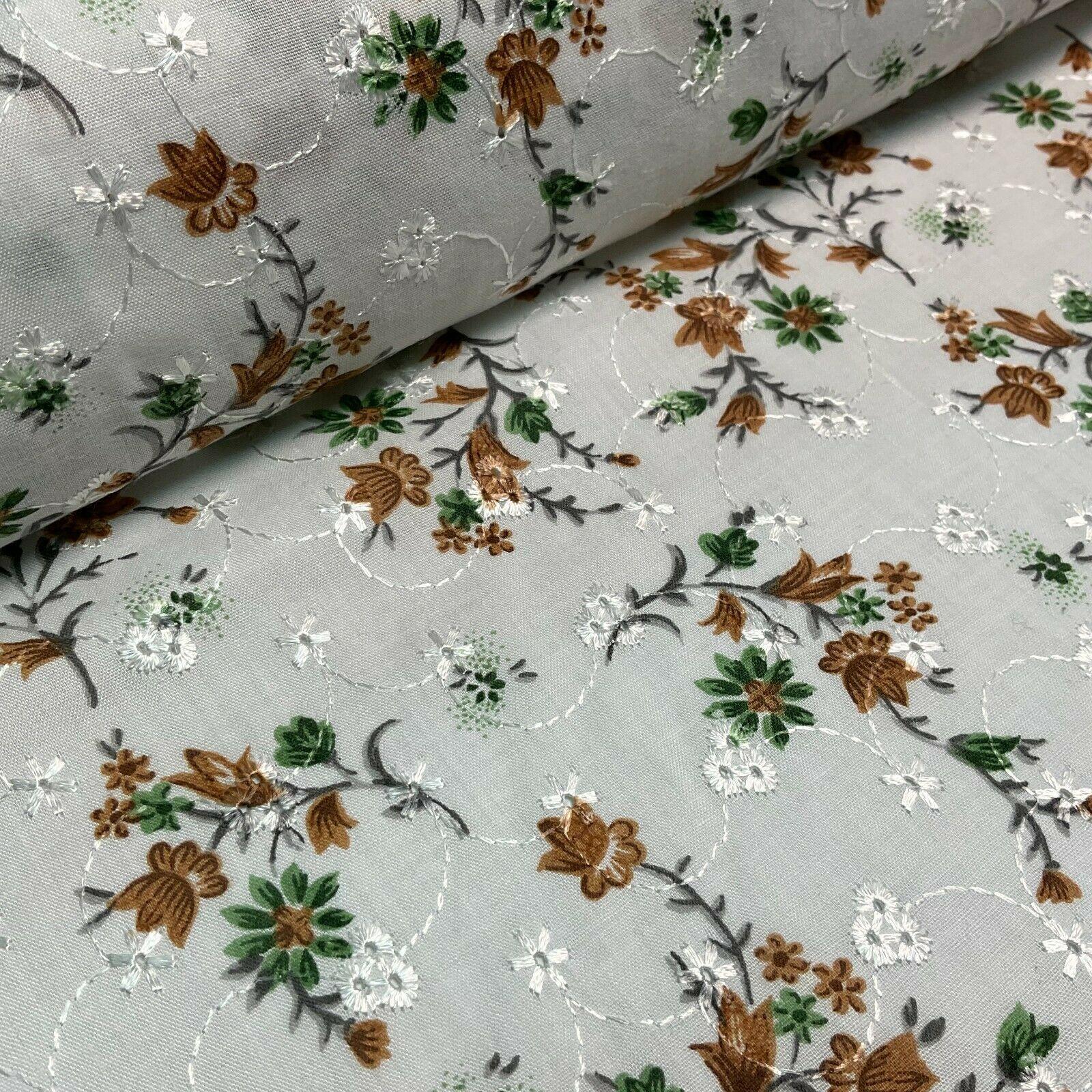 Broderie Anglaise floral Summer Floral Printed Dress fabric 100m wide M1569