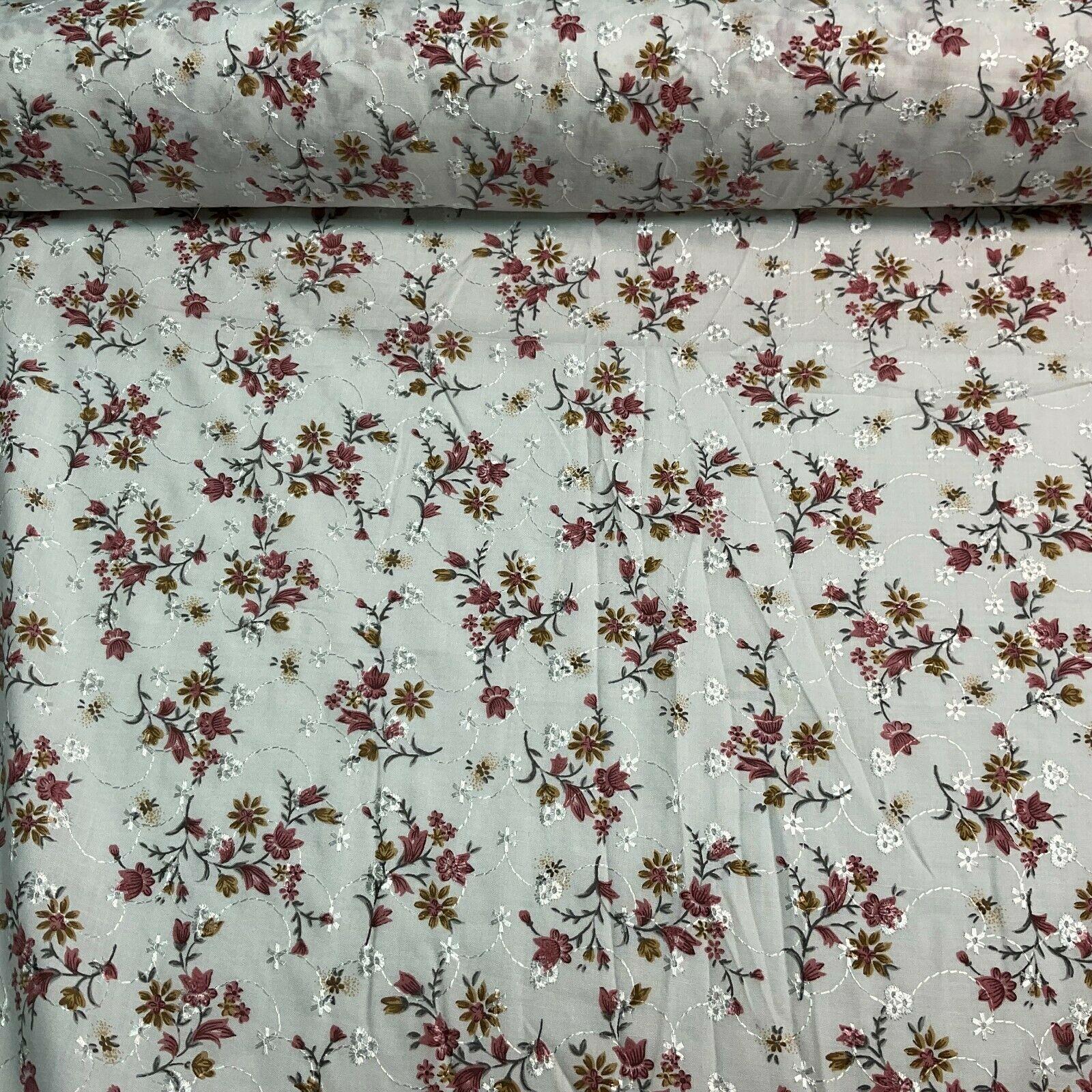 Broderie Anglaise floral Summer Floral Printed Dress fabric 100m wide M1569