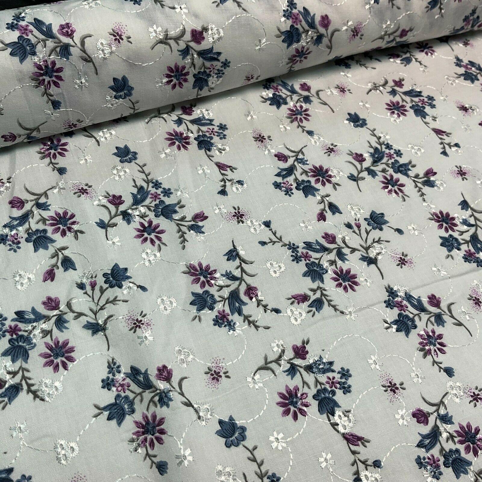 Broderie Anglaise floral Summer Floral Printed Dress fabric 100m wide M1569