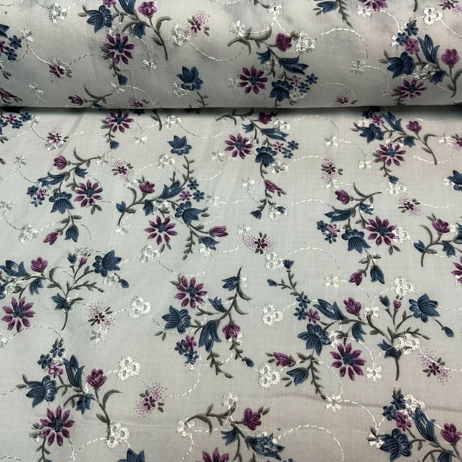 Broderie Anglaise floral Summer Floral Printed Dress fabric 100m wide M1569