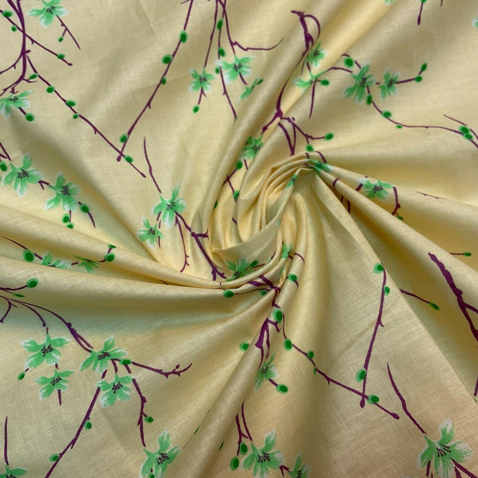 Cotton Lawn Summer Floral dot Printed Dress fabric 111cm wide M1605