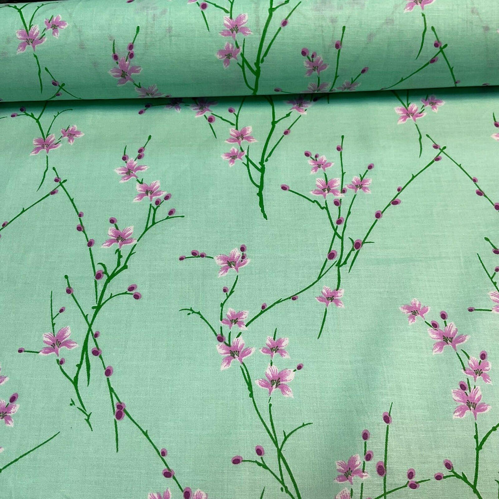 Cotton Lawn Summer Floral dot Printed Dress fabric 111cm wide M1605