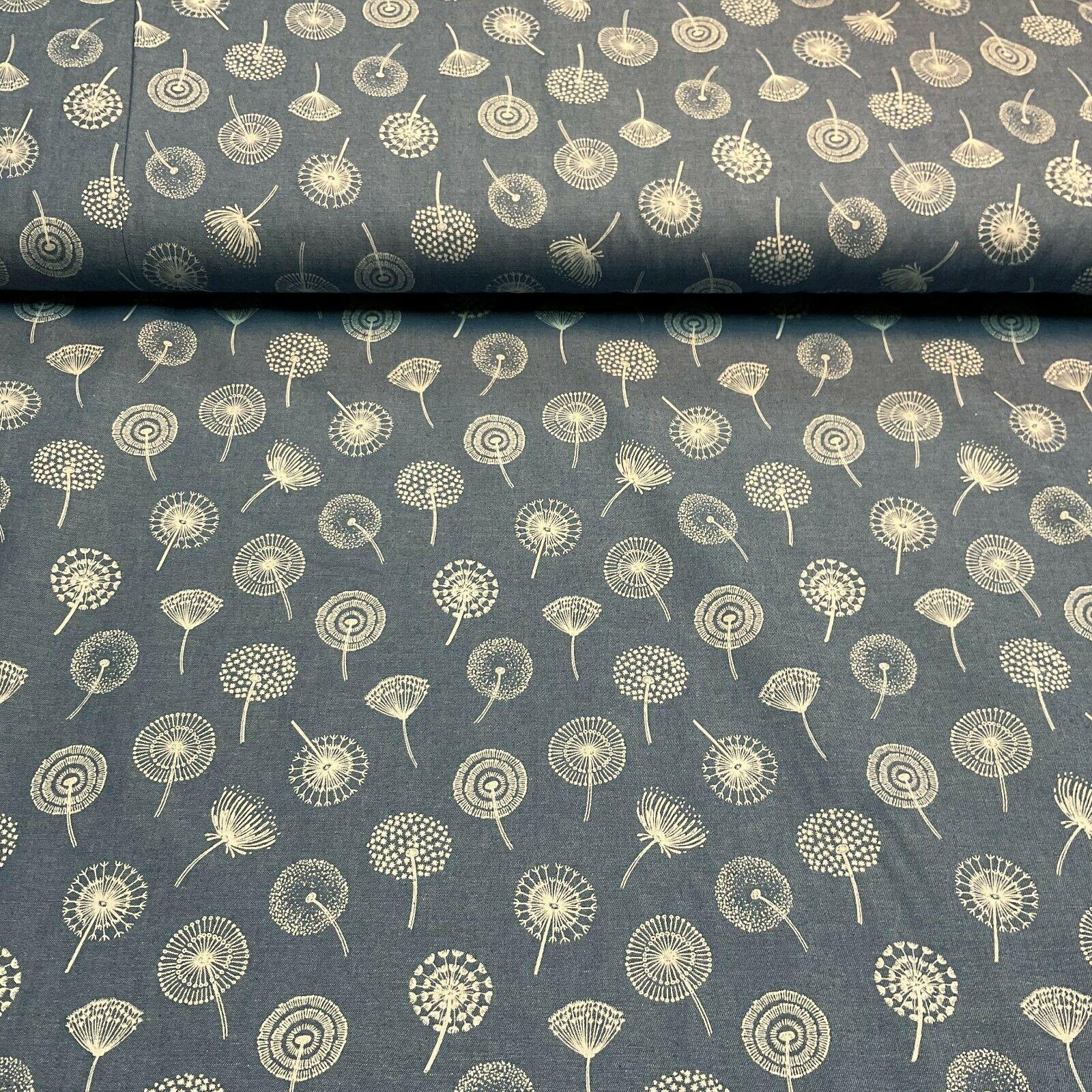 Printed 100% Cotton Chambray Denim Mixed Designs Dress Fabric 147cm M1604